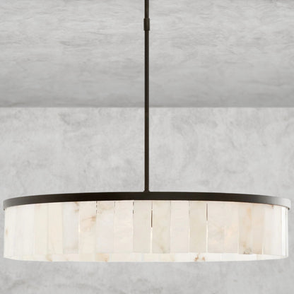 Widham One-Tire Round Alabaster Chandelier